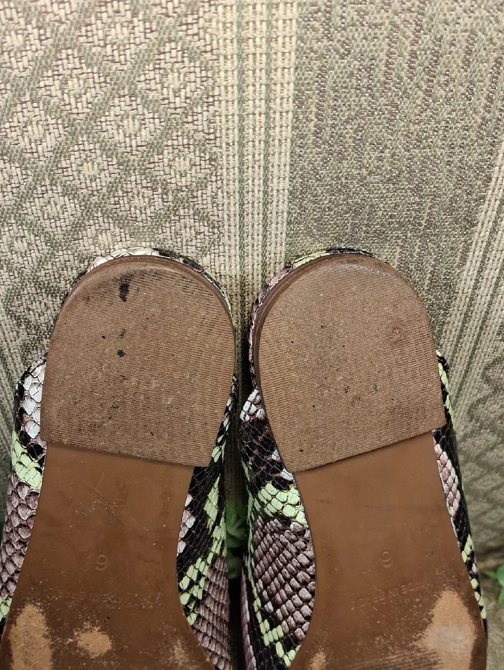 Madewell Erica Peep Toe Snakeskin Flats - Picture 6 of 14